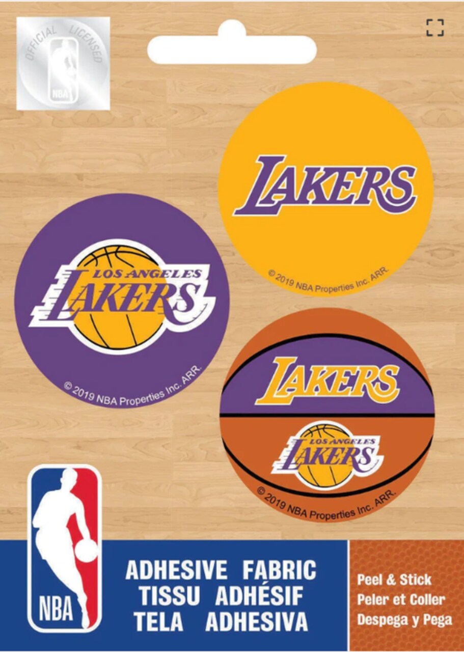 Licensed NBA Los Angeles Lakers 1.5" Badge Pack Adhesive Fabric Badge